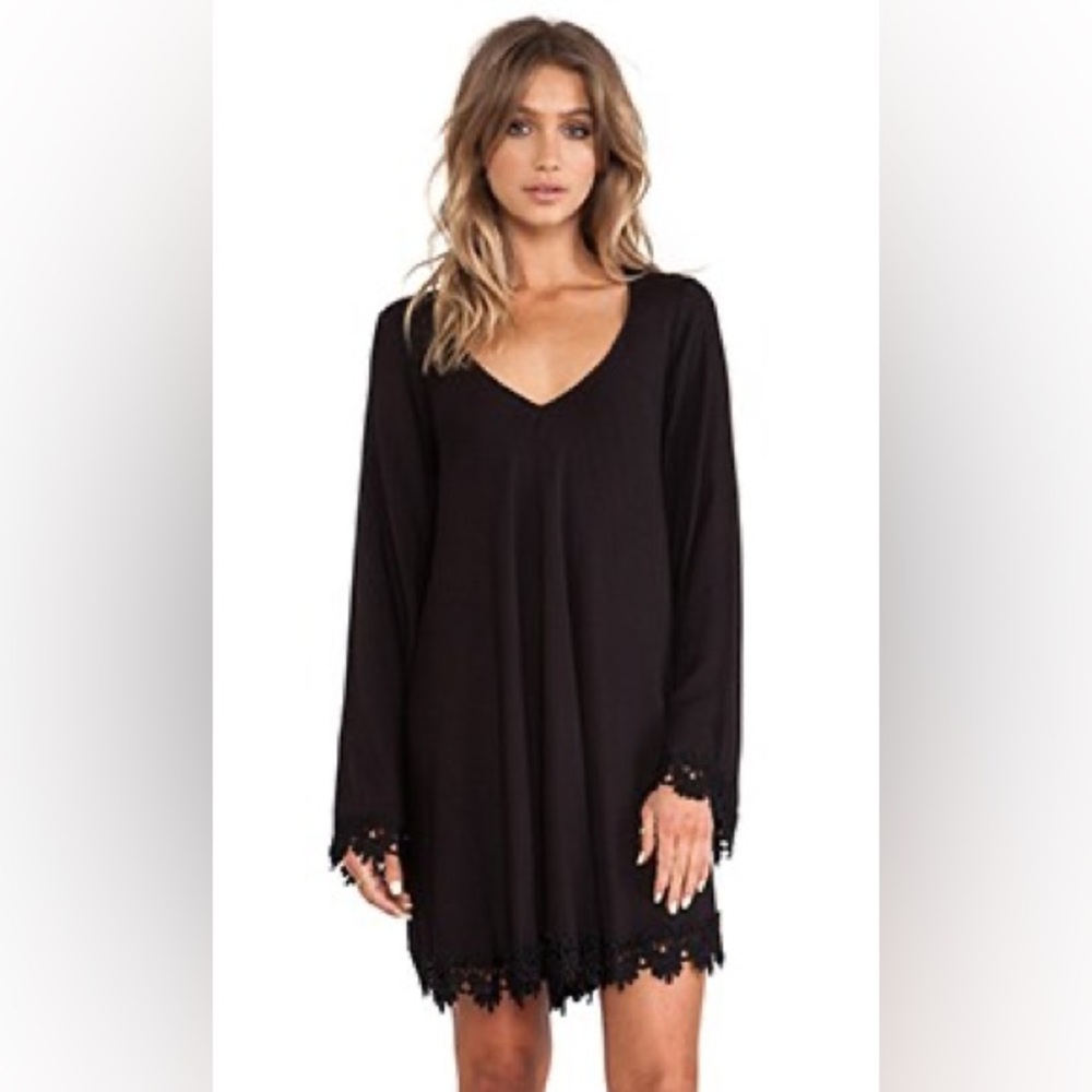 For Love & Lemons black long sleeve dress
